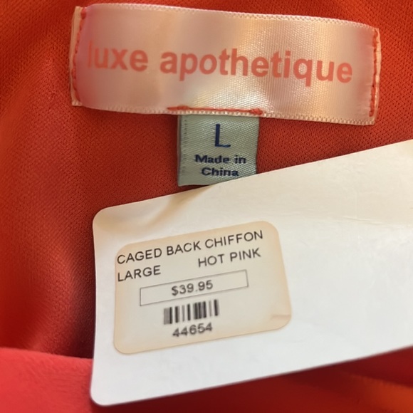 NWT Luxe apothetique large hot pink caged top dress chiffon - Picture 4 of 4